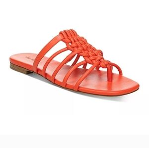 Vince Dae Casual Woven Braided Slip On Thong Sandals Burnt Orchid Orange 7.5M